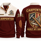 Carpenter Built by Hand Sports Sweatshirt in Jujube Red, front and back