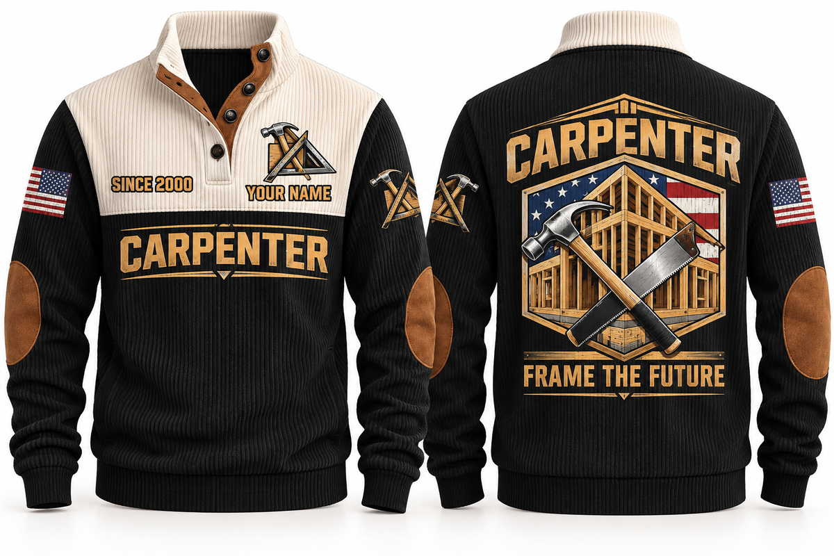 Carpenter Frame the Future Sports Sweatshirt in Black, front and back