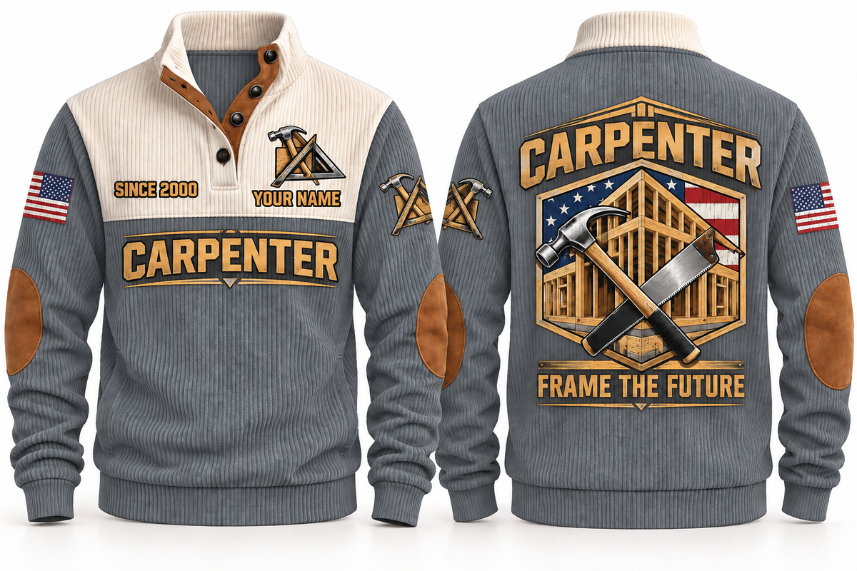 Carpenter Frame the Future Sports Sweatshirt in Grey, front and back
