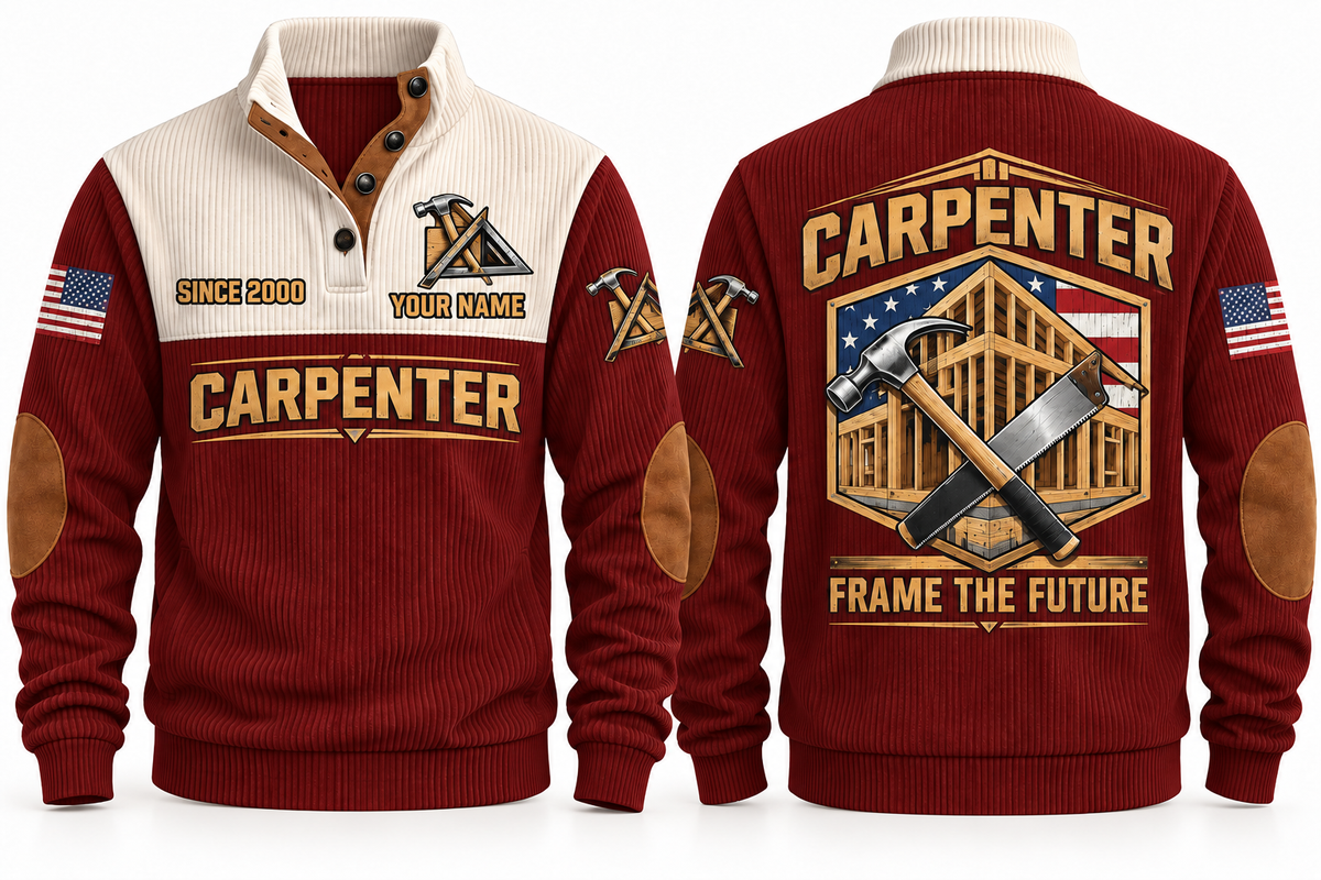 Carpenter Frame the Future Sports Sweatshirt in Jujube Red, front and back