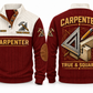 Carpenter True & Square Sports Sweatshirt in Jujube Red, front and back