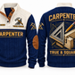 Carpenter True & Square Sports Sweatshirt in Navy, front and back