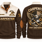 Carpenter Craft Brotherhood Sports Sweatshirt in Brown, front and back