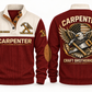 Carpenter Craft Brotherhood Sports Sweatshirt in Jujube Red, front and back