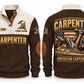 Carpenter American Carpenter Sports Sweatshirt in Brown, front and back
