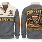 Carpenter American Carpenter Sports Sweatshirt in Grey, front and back