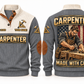 Carpenter Made with Care Sports Sweatshirt in Grey, front and back