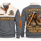 Carpenter Tools Down Pride Up Sports Sweatshirt in Grey, front and back