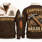 Carpenter Nailed It Sports Sweatshirt in Brown, front and back