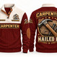 Carpenter Nailed It Sports Sweatshirt in Jujube Red, front and back