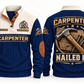 Carpenter Nailed It Sports Sweatshirt in Navy, front and back