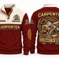 Carpenter A Legacy in Wood Sports Sweatshirt in Jujube Red, front and back