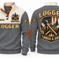 Logger Timber & Grit Sports Sweatshirt in Grey, front and back
