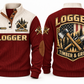 Logger Timber & Grit Sports Sweatshirt in Jujube Red, front and back