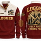 Logger Deep Roots Sports Sweatshirt in Jujube Red, front and back