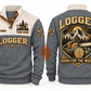 Logger Born for the Woods Sports Sweatshirt in Grey, front and back