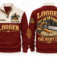 Logger The Right Cut Sports Sweatshirt in Jujube Red, front and back