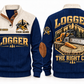 Logger The Right Cut Sports Sweatshirt in Navy, front and back