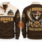 Logger Timber Brotherhood Sports Sweatshirt in Brown, front and back