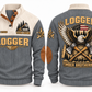 Logger Timber Brotherhood Sports Sweatshirt in Grey, front and back