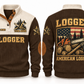 Logger American Logger Sports Sweatshirt in Brown, front and back