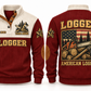 Logger American Logger Sports Sweatshirt in Jujube Red, front and back