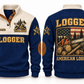 Logger American Logger Sports Sweatshirt in Navy, front and back