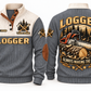 Logger Making the Cut Sports Sweatshirt in Grey, front and back