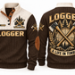 Logger A Life in Timber Sports Sweatshirt in Brown, front and back