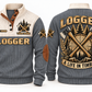 Logger A Life in Timber Sports Sweatshirt in Grey, front and back