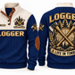 Logger A Life in Timber Sports Sweatshirt in Navy, front and back