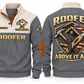 Roofer Above It All Sports Sweatshirt in Grey, front and back