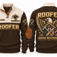 Roofer Roofing Brotherhood Sports Sweatshirt in Brown, front and back
