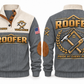 Roofer Pride at Every Pitch Sports Sweatshirt in Grey, front and back