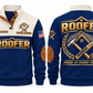 Roofer Pride at Every Pitch Sports Sweatshirt in Navy, front and back