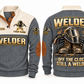 Welder Off the Clock Sports Sweatshirt in Grey, front and back