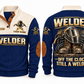 Welder Off the Clock Sports Sweatshirt in Navy, front and back
