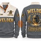 Welder Crafted with Pride Sports Sweatshirt in Grey, front and back