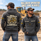 Bulldozer Operator Once and Always Vintage Hoodie in Dark Gray, worn front and back lifestyle views with original artwork and sample personalization.