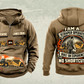 Personalized 623 Elevating Scraper Operator Vintage Hoodie in kaki, front and back artwork with YOUR NAME and SINCE 2000 sample text.