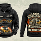 Personalized CB10 Tandem Roller Operator Vintage Hoodie in black, front and back artwork with YOUR NAME and SINCE 2000 sample text.