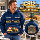Personalized CS12 Soil Compactor Operator Vintage Hoodie in Dark Blue, front and back artwork with YOUR NAME and SINCE 2000 sample text.