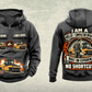 Personalized CW34 Pneumatic Roller Operator Vintage Hoodie in dark-gray, front and back artwork with YOUR NAME and SINCE 2000 sample text.