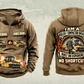 Personalized CW34 Pneumatic Roller Operator Vintage Hoodie in kaki, front and back artwork with YOUR NAME and SINCE 2000 sample text.