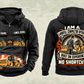 Personalized 816 Landfill Compactor Operator Vintage Hoodie in black, front and back artwork with YOUR NAME and SINCE 2000 sample text.