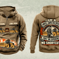 Personalized 816 Landfill Compactor Operator Vintage Hoodie in kaki, front and back artwork with YOUR NAME and SINCE 2000 sample text.