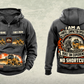 Personalized 826 Landfill Compactor Operator Vintage Hoodie in dark-gray, front and back artwork with YOUR NAME and SINCE 2000 sample text.