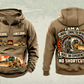 Personalized 826 Landfill Compactor Operator Vintage Hoodie in kaki, front and back artwork with YOUR NAME and SINCE 2000 sample text.