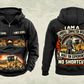 Personalized 836 Landfill Compactor Operator Vintage Hoodie in black, front and back artwork with YOUR NAME and SINCE 2000 sample text.