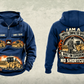 Personalized 836 Landfill Compactor Operator Vintage Hoodie in dark-blue, front and back artwork with YOUR NAME and SINCE 2000 sample text.